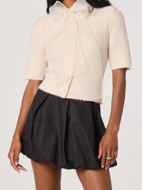 NWT ASTR The Label Black Bubble Mini Skirt Medium